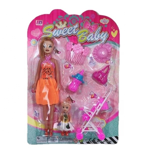 11 inch Cute princess doll child simulation interchangeable clothes doll with baby play house girl toy