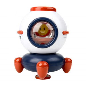 Baby splashing toy lights rotating spray spaceship rocket shower bathroom toy bath children toys spray water