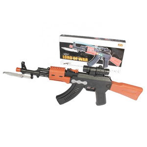 popular acousto-optic power electric AK47 assault gun with vibration plastics sound Children's toy gun