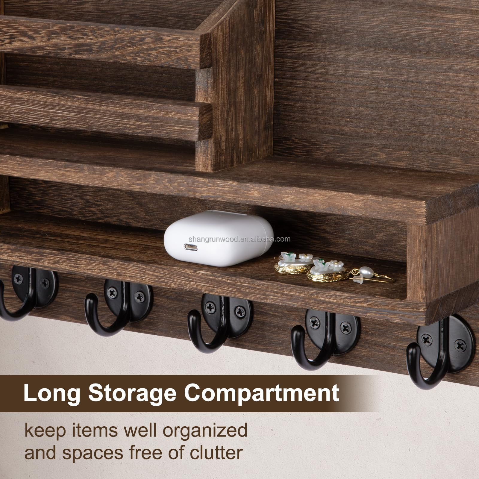 House Entry Way Key And Mail Holder Wall Mount Wooden Mail And Key Storage Holders Racks For Wall Decorative