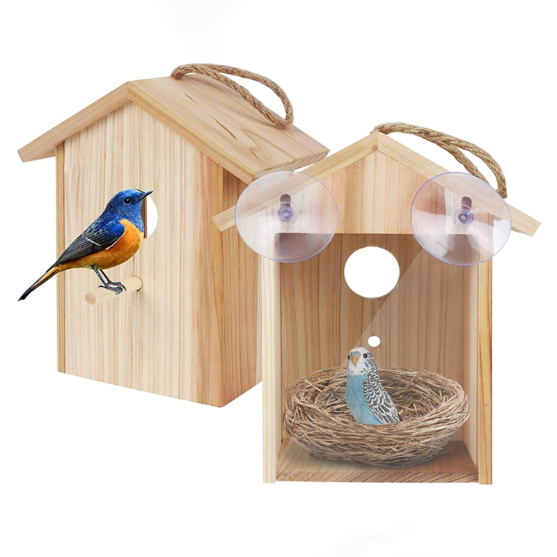 Friendly Design Natural Decor Wooden Bird House Paint Gazebo Feeder Customized Wood Bird Houses For Sale