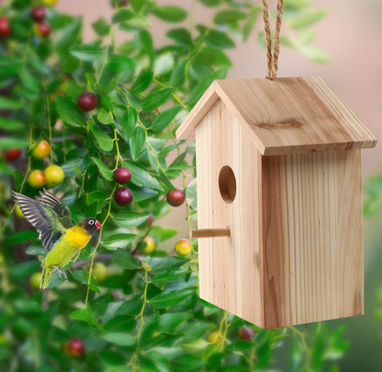 Friendly Design Natural Decor Wooden Bird House Paint Gazebo Feeder Customized Wood Bird Houses For Sale