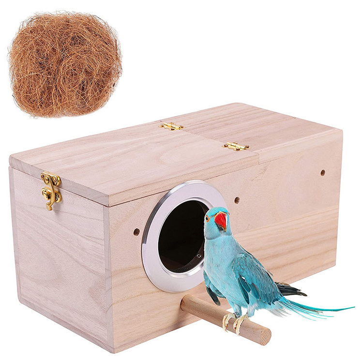 Wood Birds Breeding House Large Bird Cage Metal Wraparound Birdhouse Squirrel House Wood Bird Houses Box With Stand