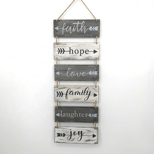 Wooden Hanging Wall Sign Welcome Vertical Wall Art Decoration Rustic Sign For House Love Family Laughter Joy Plaques