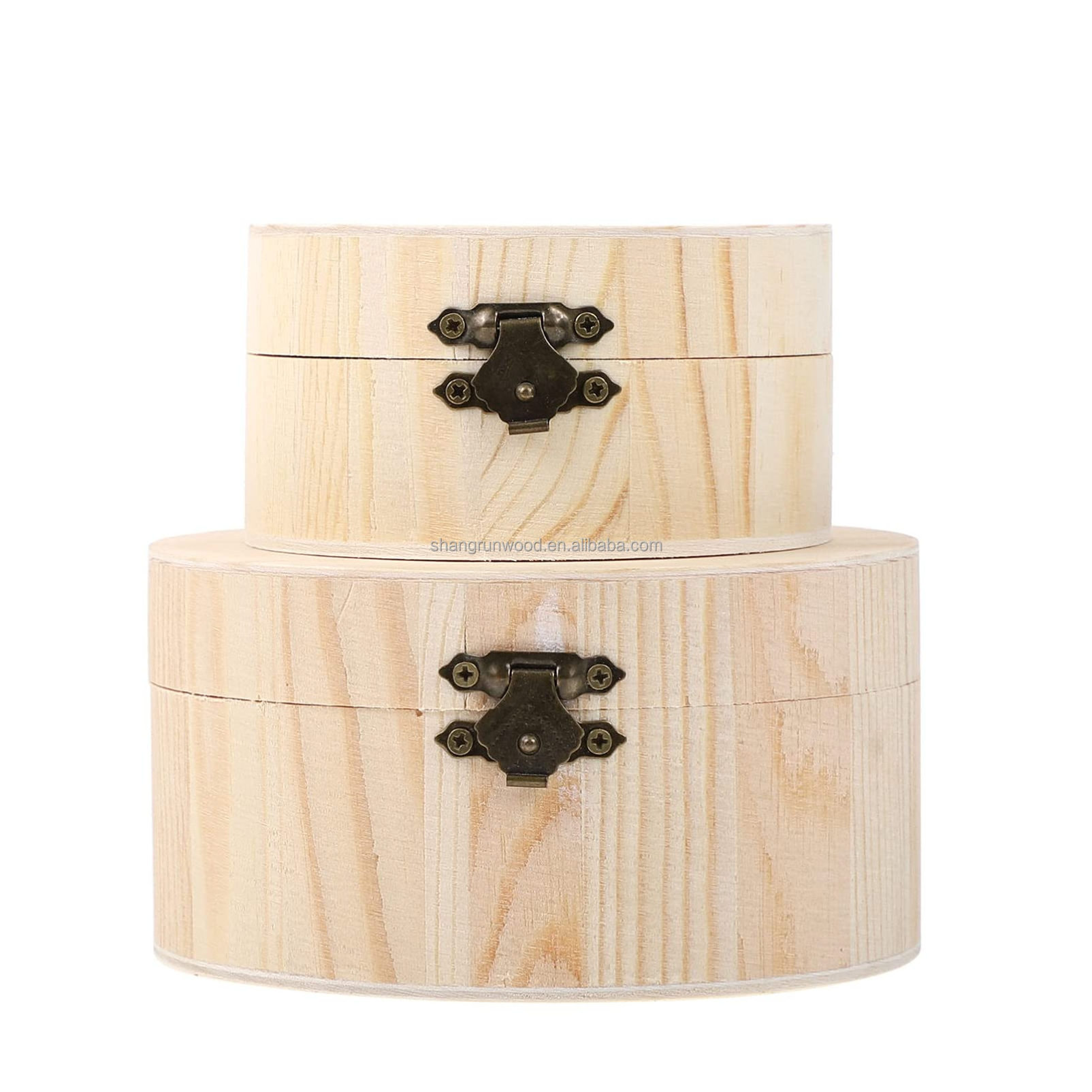 Round Wooden Box Customised Cubes Wooden Apple Box Wooden Storage Box Circle With Hinged Lid For Diy Crafts Home Storage