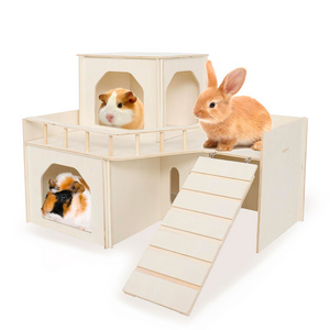 Small Animal Detachable Habitat Wood Hamster House Cage For Guinea Pig Chinchilla Bunny Hamster Hedgehog Squirrel