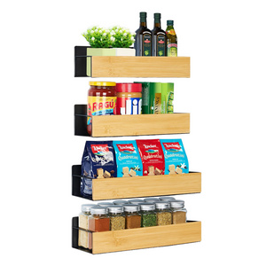 Kitchen Storage Saver Organizer Storage Holders Spice Rack Wall Mounted Magnetic Spice Rack Organizer For Refrigerator