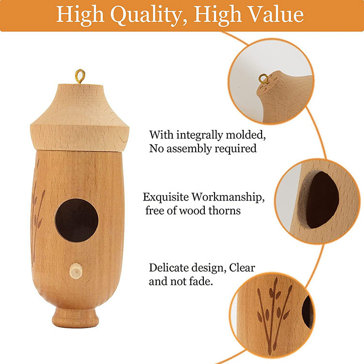 New Wooden Bird House Cage Hummingbird House With Swing Wooden Hummingbird Bird House Nest Wood Outdoor