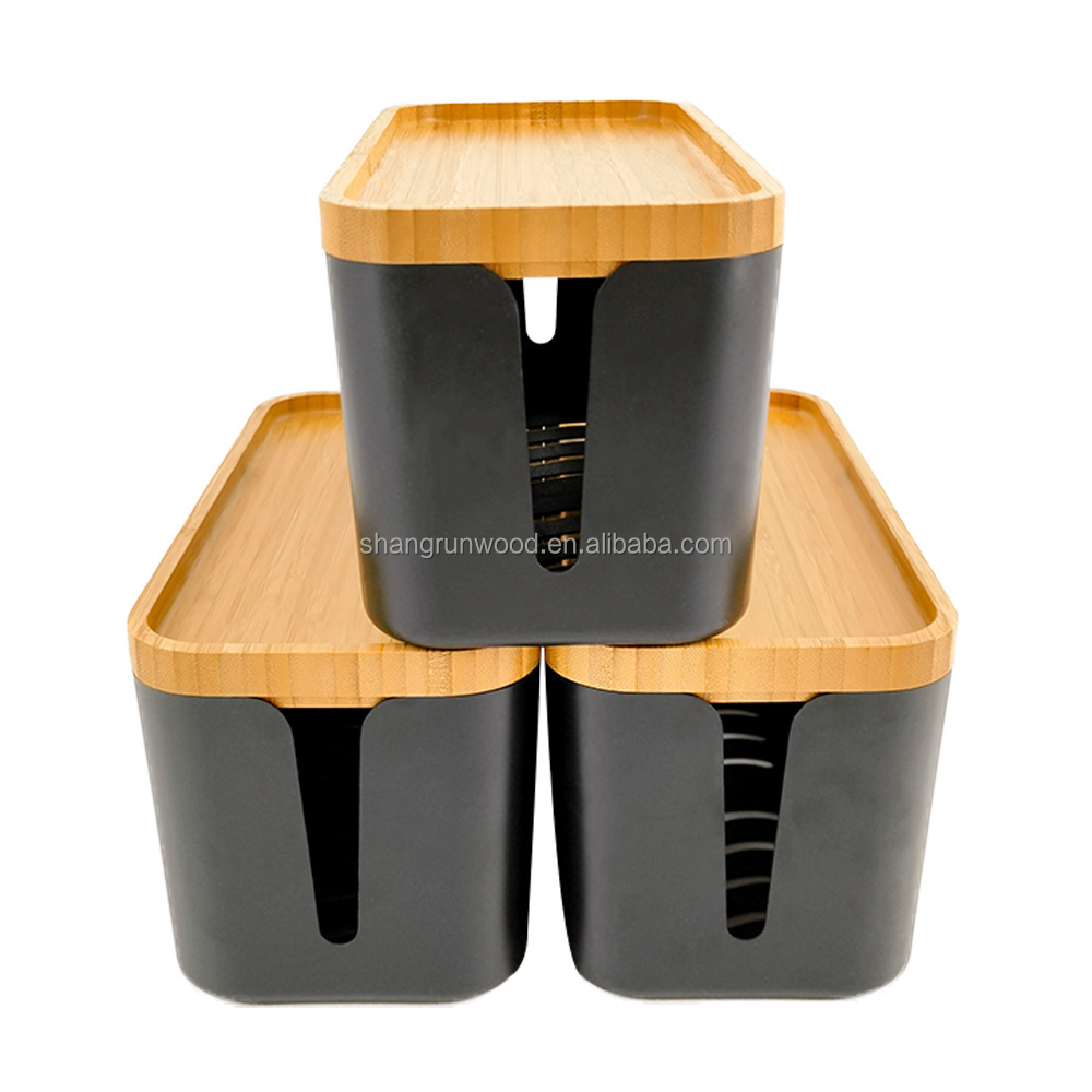 Upgraded Extra Large Bamboo Trash Bag Dispenser Wooden Bag Storage Organizer Bamboo Plastic Garbage Bag Storage