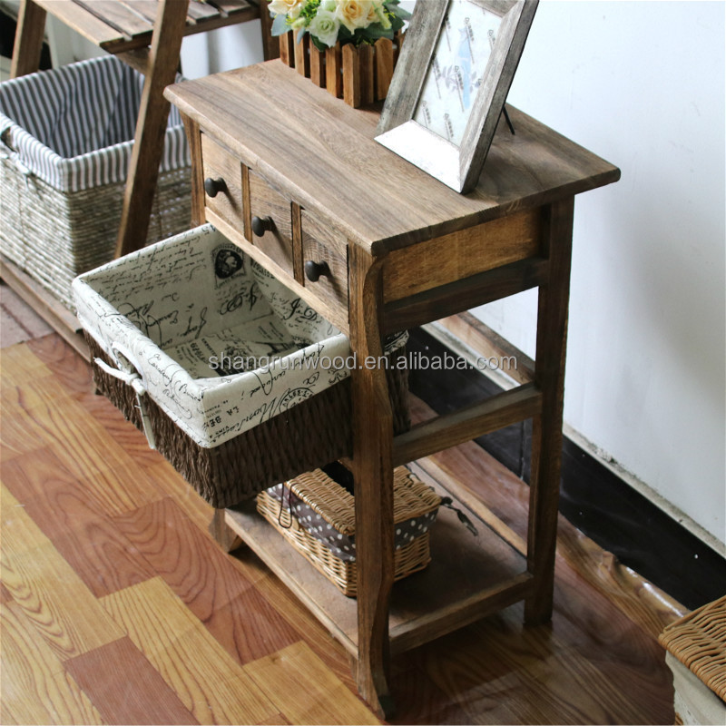 Modern simple solid wood rattan drawer bedside storage small cabinet multi-functional simple storage cabinet bedroom storage