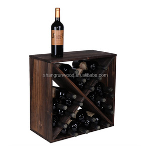 Creative Standing Type Wooden Wine Rack Pine Foldable Wine Rack Ornaments Multi-Bottle Standing Installation Type