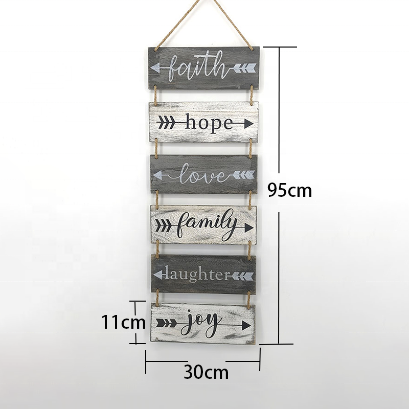 Wooden Hanging Wall Sign Welcome Vertical Wall Art Decoration Rustic Sign For House Love Family Laughter Joy Plaques