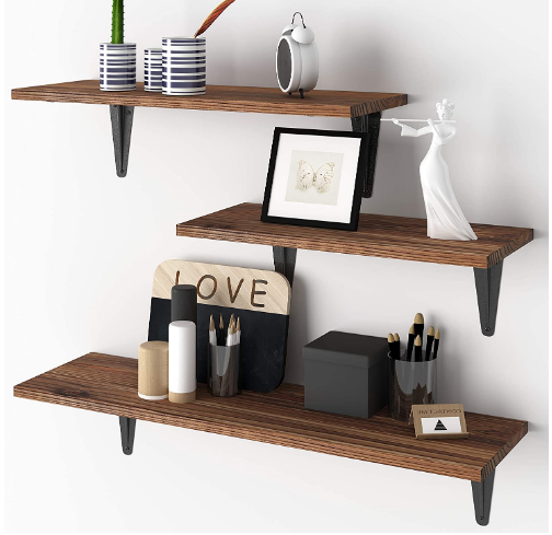 Customize Wall Shelf Home Decor Bathroom Kitchen Wall Storage 3 Wood Shelves Mount Decoration Furniture Floating Wall Shelf