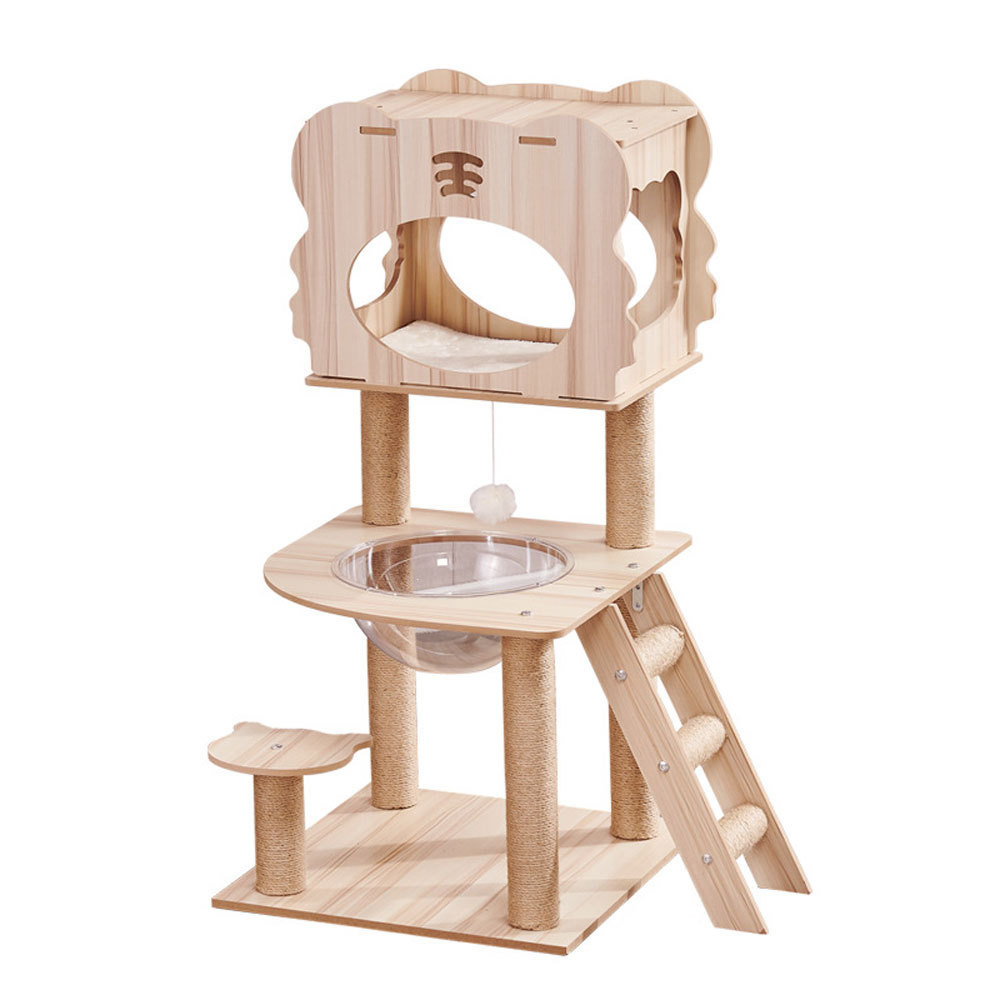 Multifunctional Four Seasons General Solid Wood House Cat Space Capsule Scratching Board Climbing Frame Tree House Cat Hammock