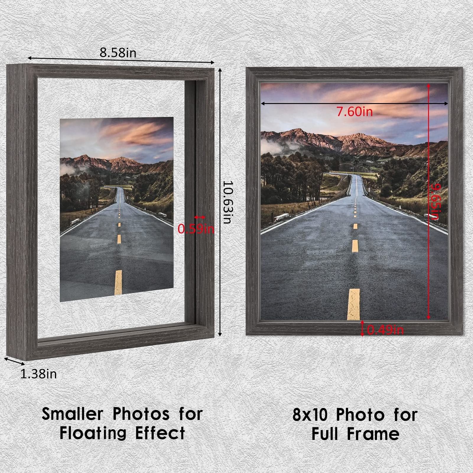 Removable Simple And Easy Photo Frame 8x10 Photo Frame Double Glass Wall Arts Wooden Picture Photo Frame