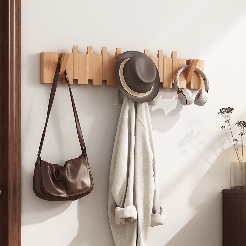 Beech Piano Keys Wall Hooks Entry Door Entry Door Solid Wood Wall Mounted Storage Hooks Behind The Door Coat Racks