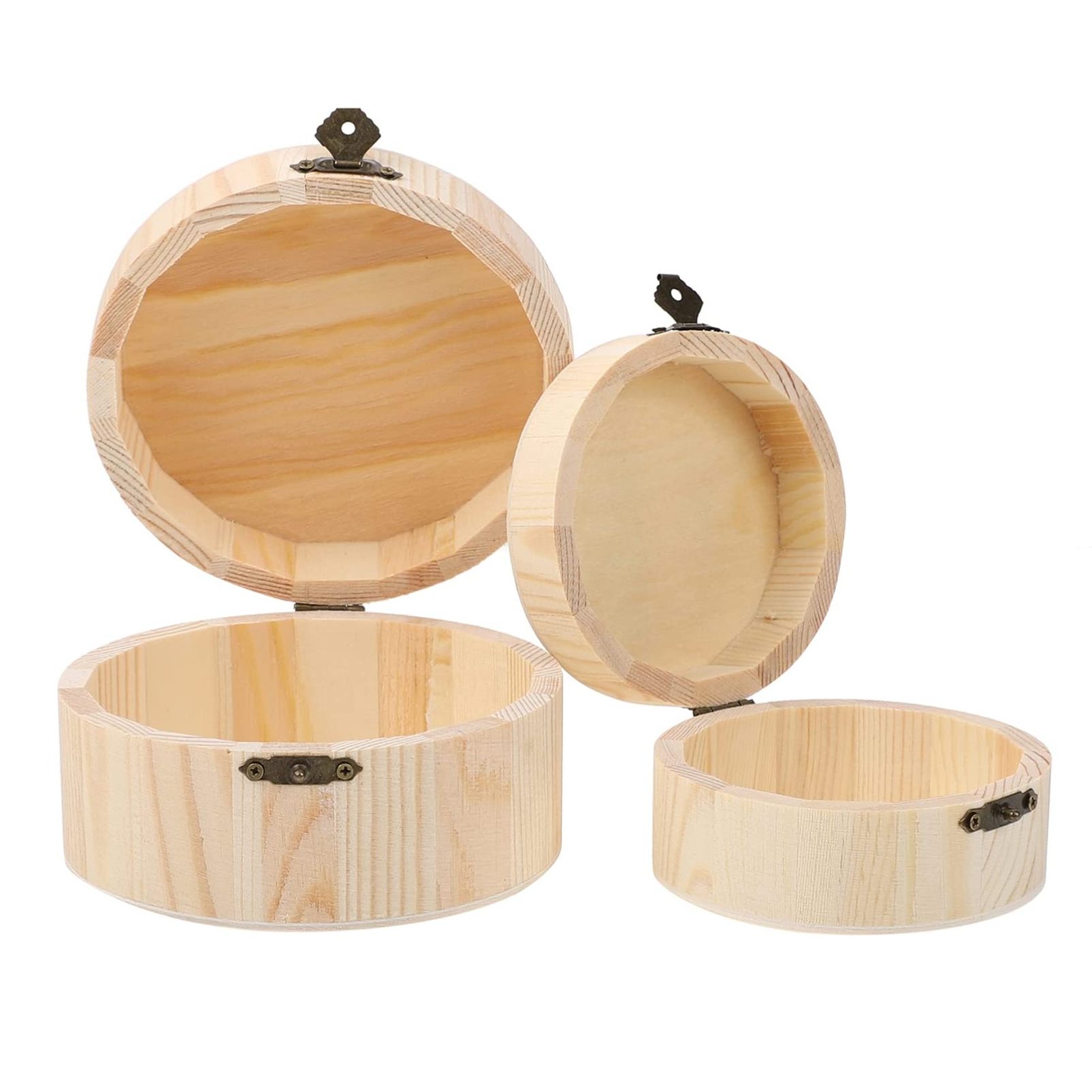 Round Wooden Box Customised Cubes Wooden Apple Box Wooden Storage Box Circle With Hinged Lid For Diy Crafts Home Storage