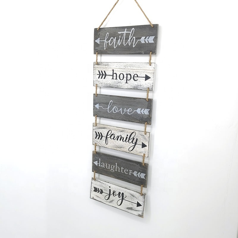 Wooden Hanging Wall Sign Welcome Vertical Wall Art Decoration Rustic Sign For House Love Family Laughter Joy Plaques