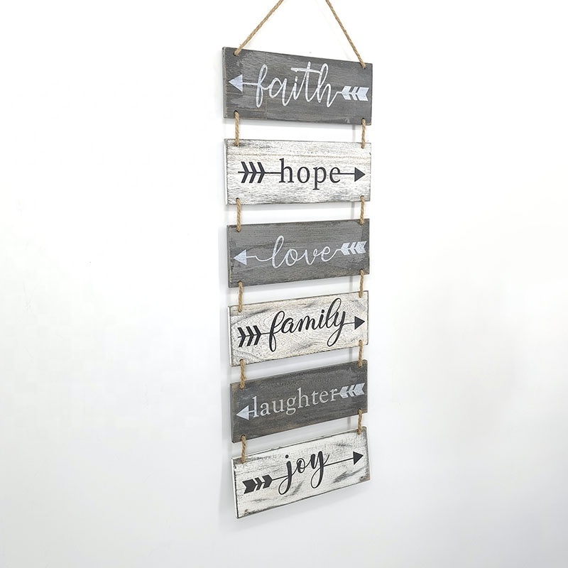 Wooden Hanging Wall Sign Welcome Vertical Wall Art Decoration Rustic Sign For House Love Family Laughter Joy Plaques