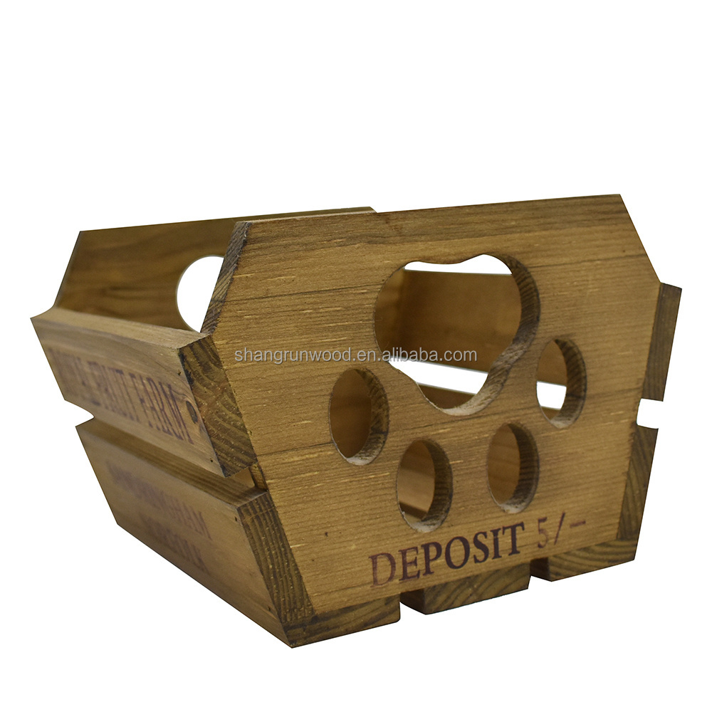 Designer Craft Wooden Box Dog Paw Print Handle Decorative Wooden Vegetable Nesting Crates Craft Wood Box Crate 3 Pcs Wholesale