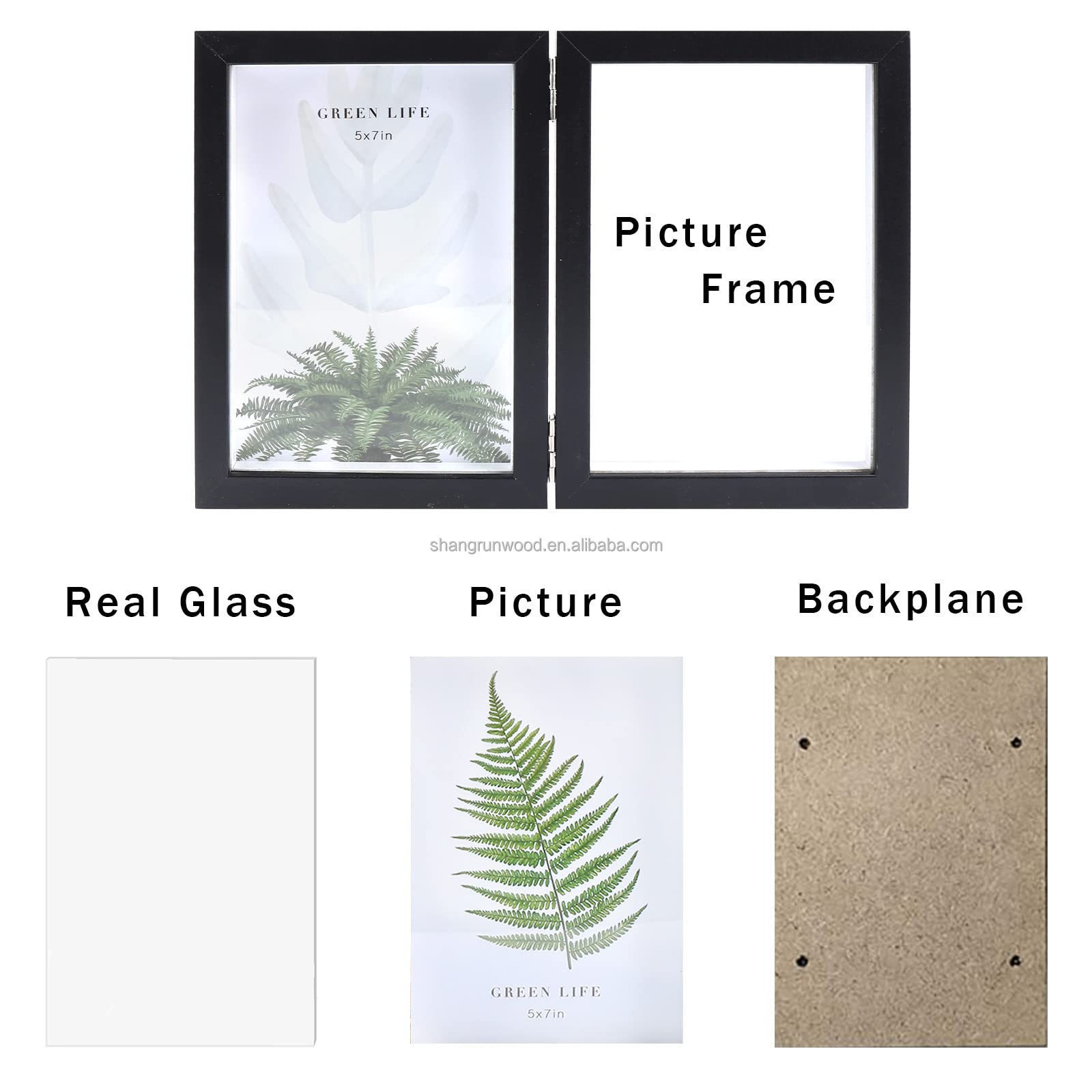 Modern Concise Double 5x7 Wholesale Photo Frame White Wood Art Picture Photo Frame Shadow Box Frame