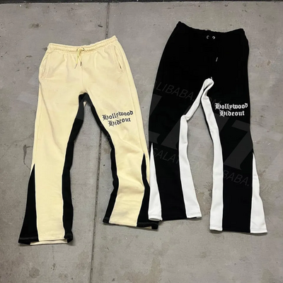 Custom Logo Flared Flair Sweatpants Men Pants Vintage Casual Flared Drawstring Splash Pants