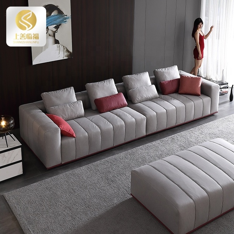 good price luxury sofa furniture 4-seater set designs Italian style fashion technology fabric Down sofa