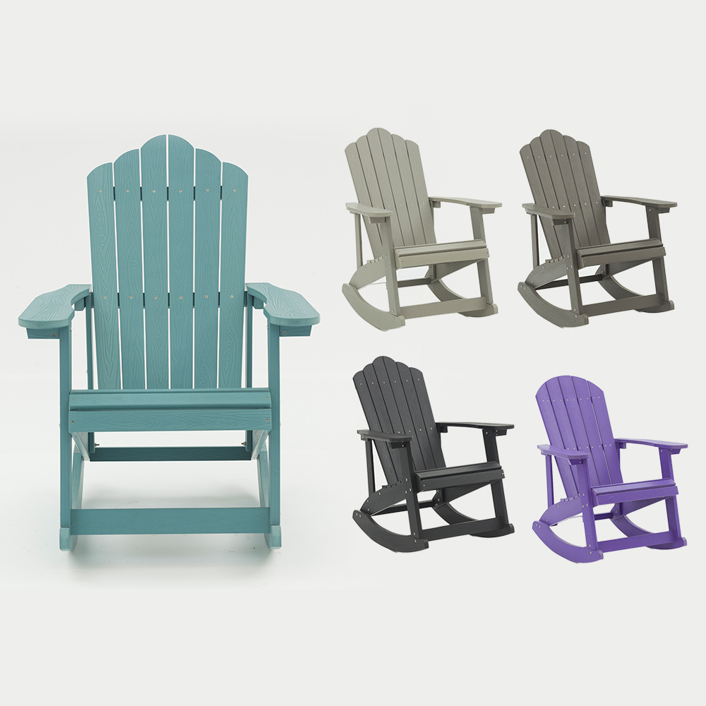 Outdoor garden furniture Eco Friendly Plastic Wood Adirondack Rocking Chair Garden Rocking Chair