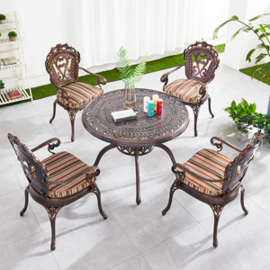 Outdoor 2 4 6 seat table set patio garden furniture balcony patio set cast aluminum tile table and chairs garden furniture set