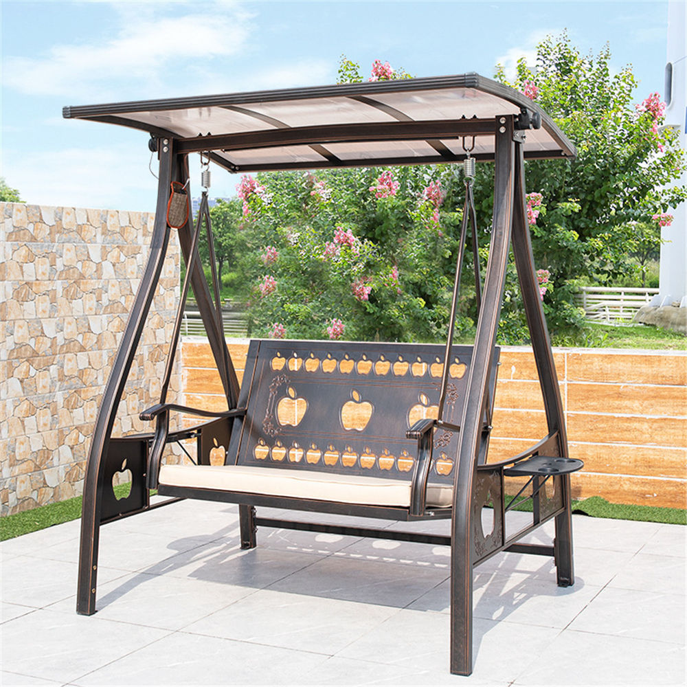 Outdoor three die cast aluminum patio swing luxury die cast aluminum outdoor garden swing for adults