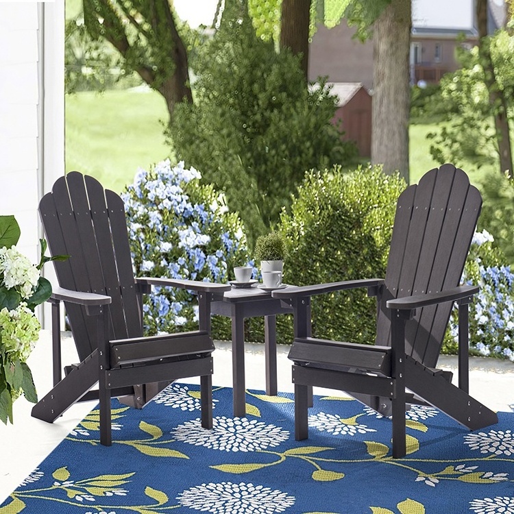 high quality furniture supplier outdoor garden wood plastic chair folding plas adirondack chair and stool  garden chair