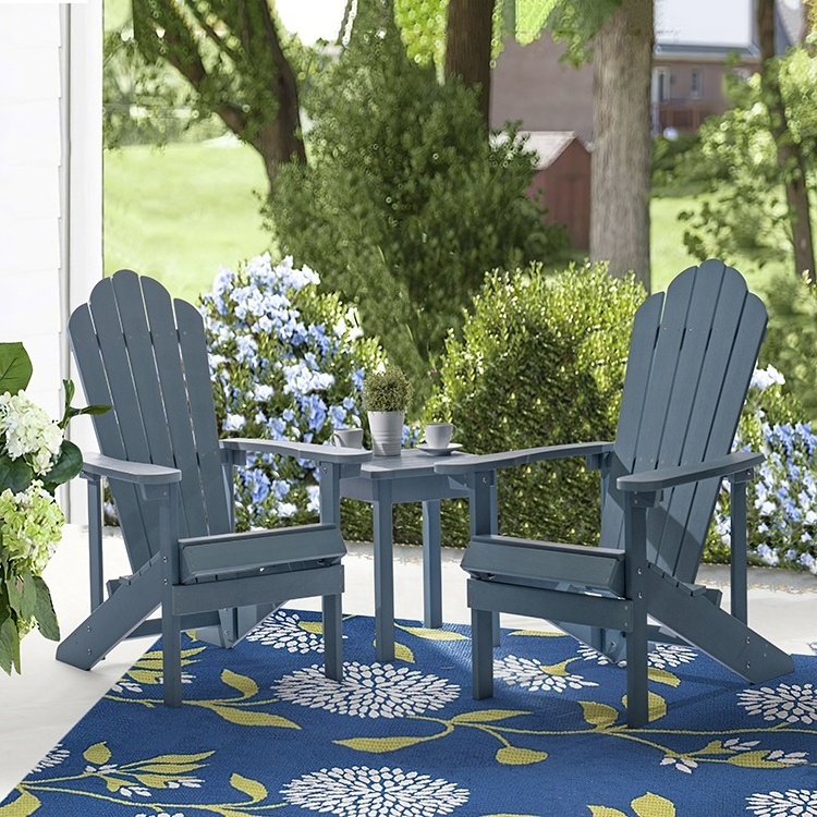 high quality furniture supplier outdoor garden wood plastic chair folding plas adirondack chair and stool  garden chair