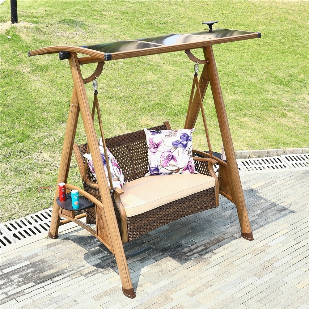 Garden Furniture PE Rattan Swing Sofa Bench Outdoor Rattan bench Hanging sofa chair