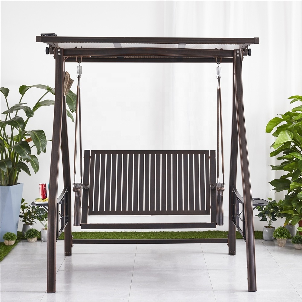 High Quality Modern Outdoor Furniture Metal Stand Garden Rattan Patio Swings With Canopy