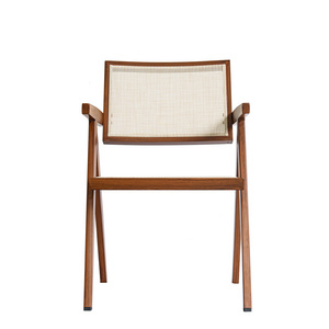 Garden furniture Chandigarh dining chair with wicker back armrests rattan cafe chair