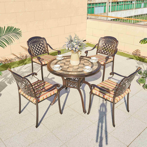 China balcony outside furniture pool bistro set outdoor cast iron garden dining uplion furniture plastic resin chair furniture