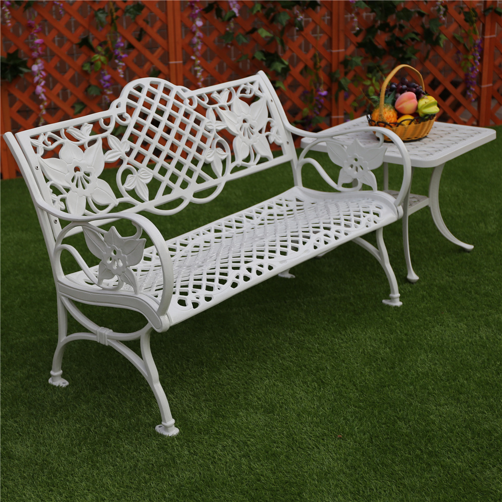 Courtyard Chair Patio Used Park Benches Bench for Garden Die Casting Aluminum Bench Metal Outdoor Park Leisure Outdoor Furniture