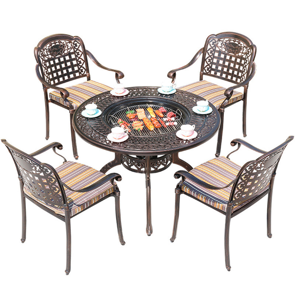 Good price outdoor patio cast aluminum furniture all weather dining die-cast garden sets coffee  chair aluminum chair