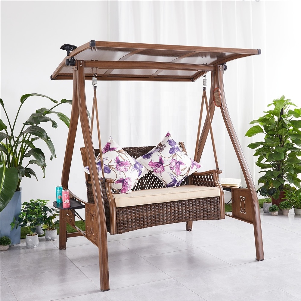 Garden Furniture PE Rattan Swing Sofa Bench Outdoor Rattan bench Hanging sofa chair