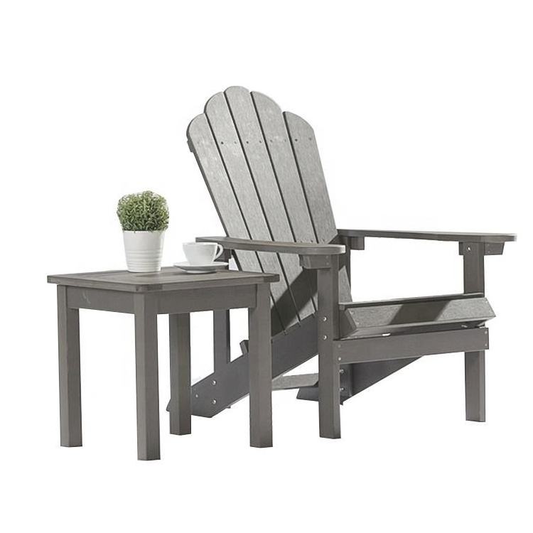 CHOUVANT high quality outdoor furniture waterproof  adirondack table set 2+1 adirondack chair set PS wood muskoka chair