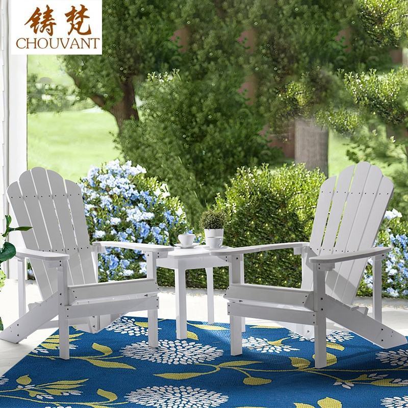 CHOUVANT high quality outdoor furniture waterproof  adirondack table set 2+1 adirondack chair set PS wood muskoka chair