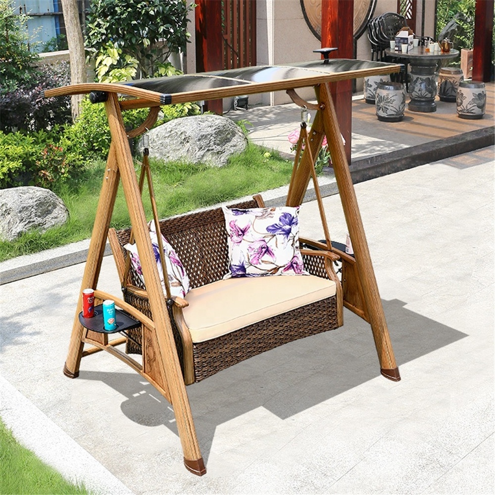 Garden Furniture PE Rattan Swing Sofa Bench Outdoor Rattan bench Hanging sofa chair