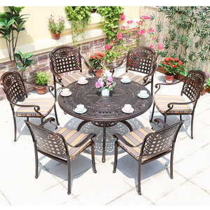 Good price outdoor patio cast aluminum furniture all weather dining die-cast garden sets coffee  chair aluminum chair