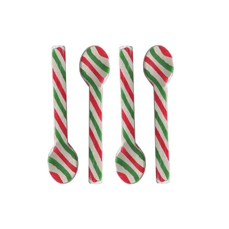 High selling Twist sweet Spoon candy cane colorful christmas handmade candy customized candy cane spoon