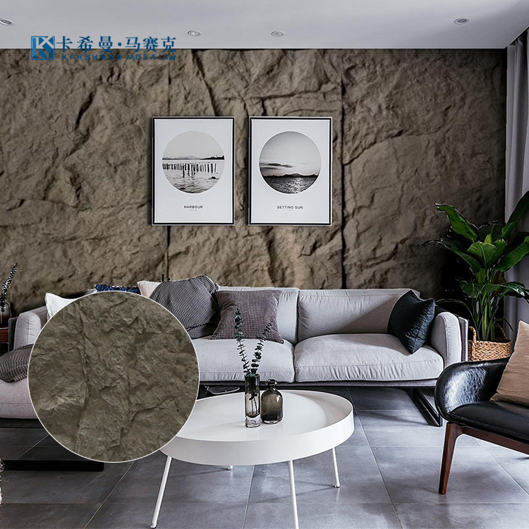 New Arrive Pillar Panel Stone Column Wraps Decorative Artificial 3D Pu Faux Pu Rock Veneer Stone Wall Panels