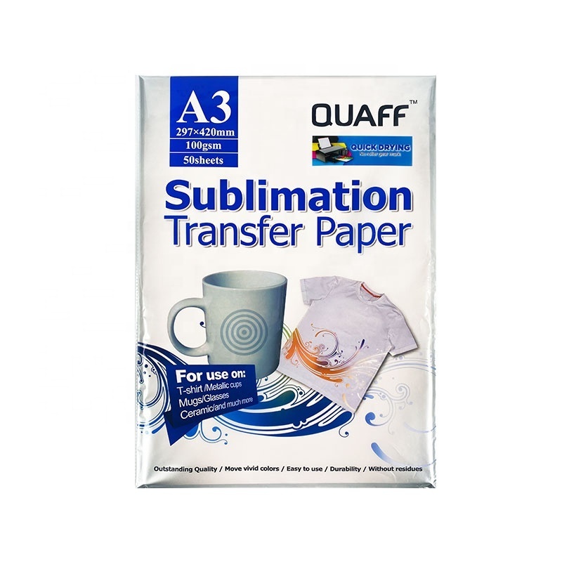 QUAFF Sublimation Paper  New Fast-Dry A4/A3/A3+ heat transfer paper 100gsm/125gsm for mug t-shirt MDF pillow stone