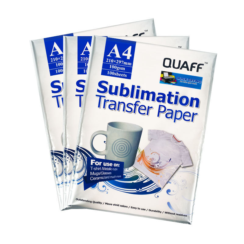 QUAFF Sublimation Paper  New Fast-Dry A4/A3/A3+ heat transfer paper 100gsm/125gsm for mug t-shirt MDF pillow stone