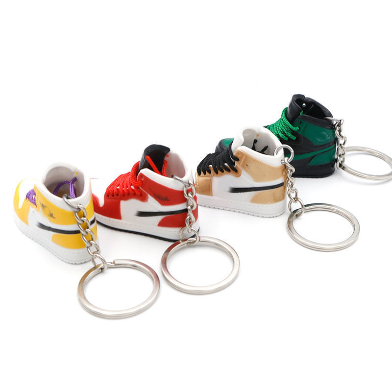 Wholesale PVC 3D Key Chain Mini Sports Shoes Basketball Shoes Model Basketball Shoes Key Chain Commemorative Gift