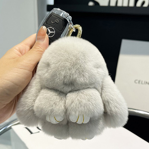 Cute otter rabbit plush doll bunny car keychain charm mini bag plush charm handbag backpack purse charm keychain