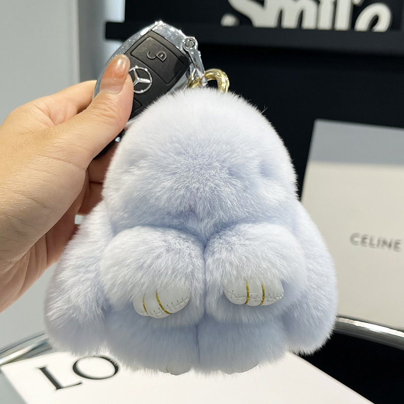 Cute otter rabbit plush doll bunny car keychain charm mini bag plush charm handbag backpack purse charm keychain